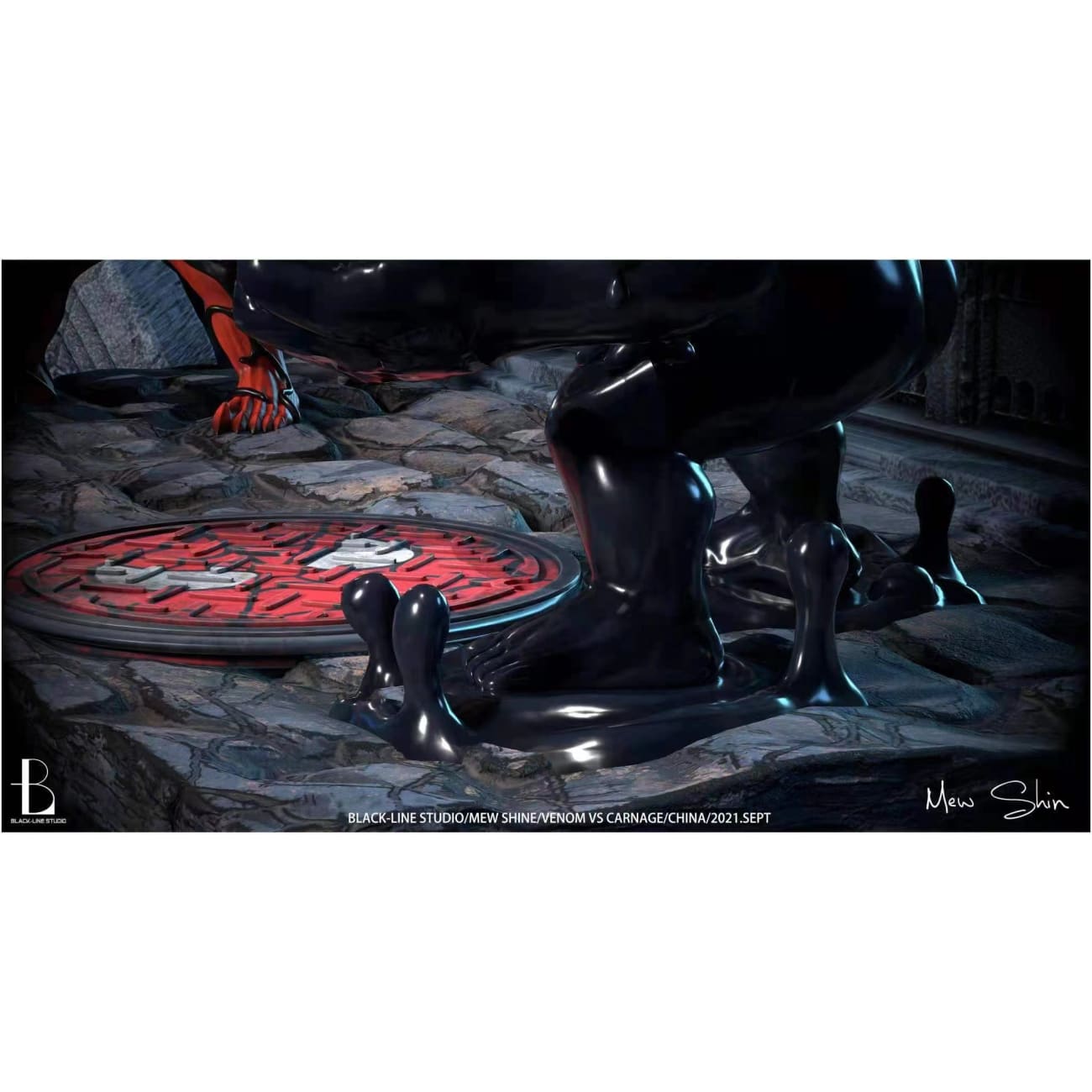 Model Craft x Black-line - Venom Vs Spiderman Carnage [4