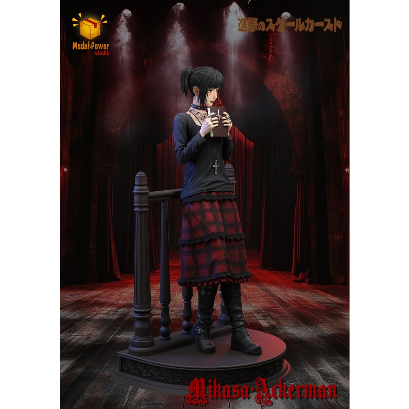 Model Power Studio - Mikasa Ackerman High School Student Ver.