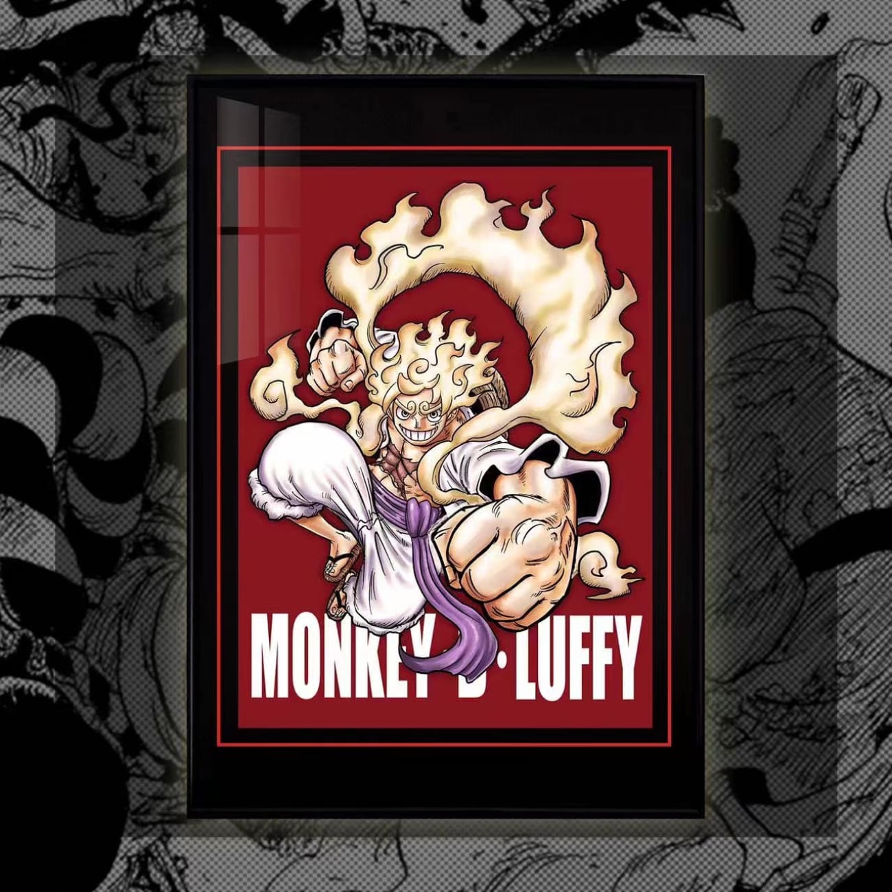 Monkey D Luffy Gear 5 Nika / Kaidou Poster Frame [38cm x 53cm]