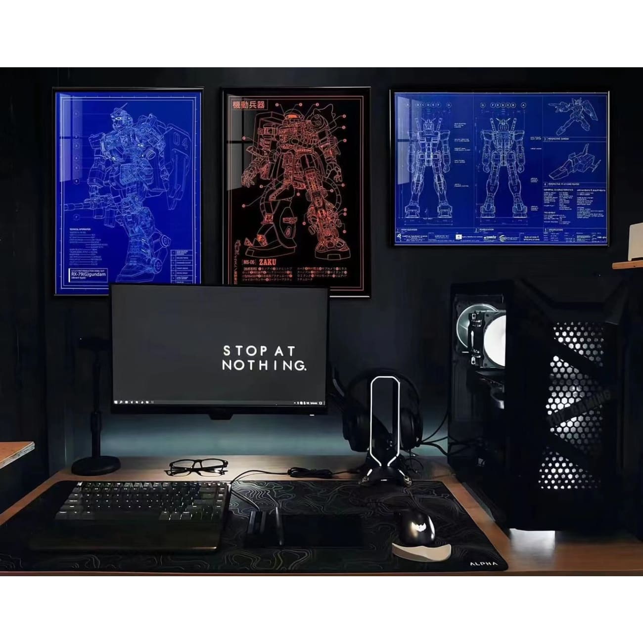 MS-06 Zaku 2.0 Blue Print Poster [Orange / Blue]