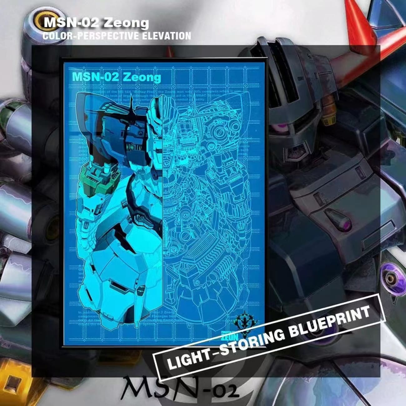 MSN-02 Zeong Blue Print Poster [38cm x 53cm]