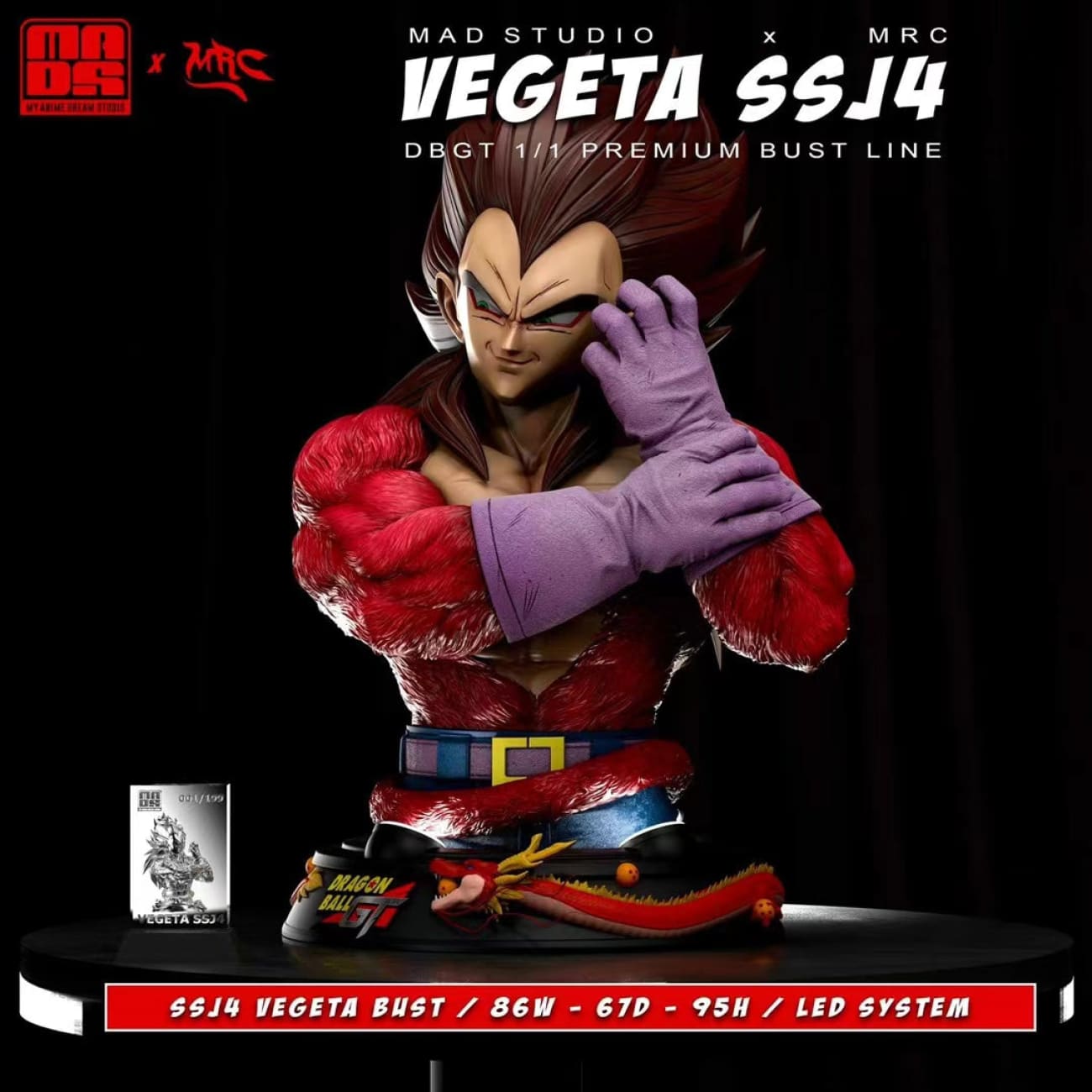 My Anime Dream Studio (MAD) x MRC - Super Saiyan 4 Vegeta Bust [2 Variants]