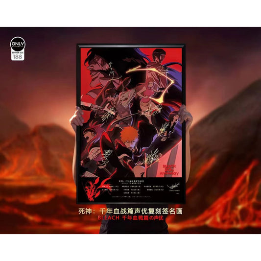 Mystical Art - Bleach Quincy Blood War Voice Actor's Signatures Poster Frame 