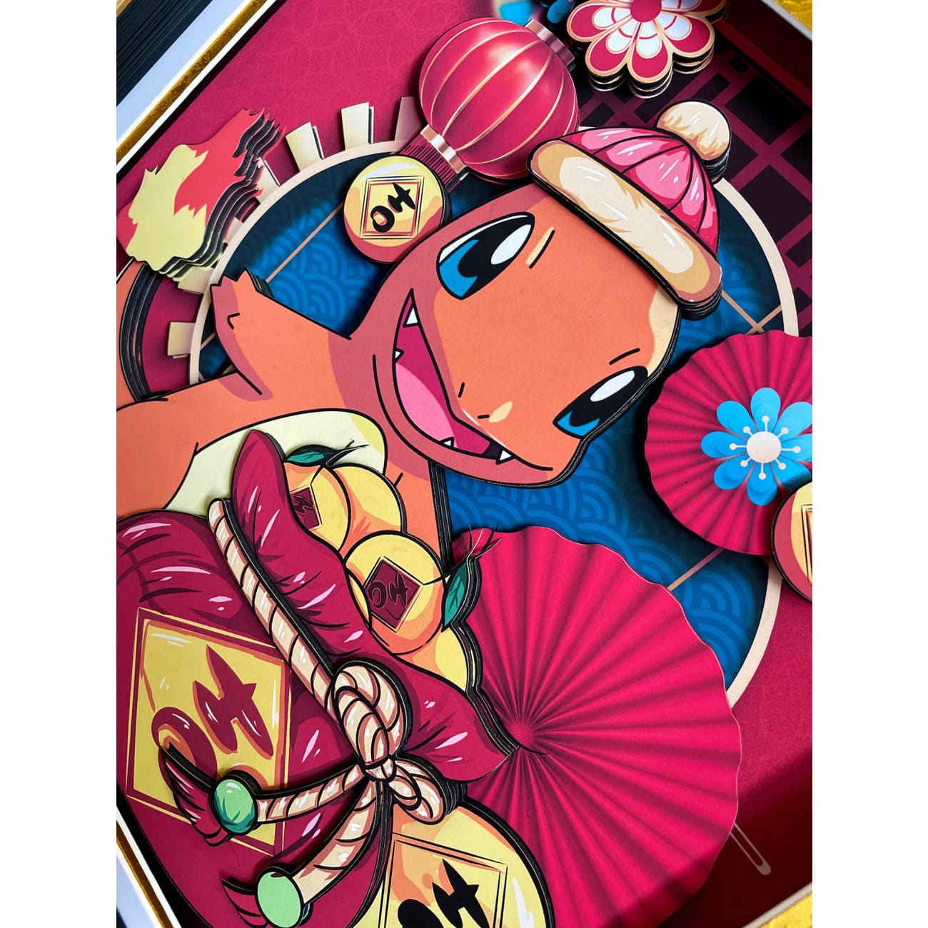Mystical Art - Chinese New Year 2023 Pikachu / Charmander / Squirtle 3D Poster Frame [4 Variants]