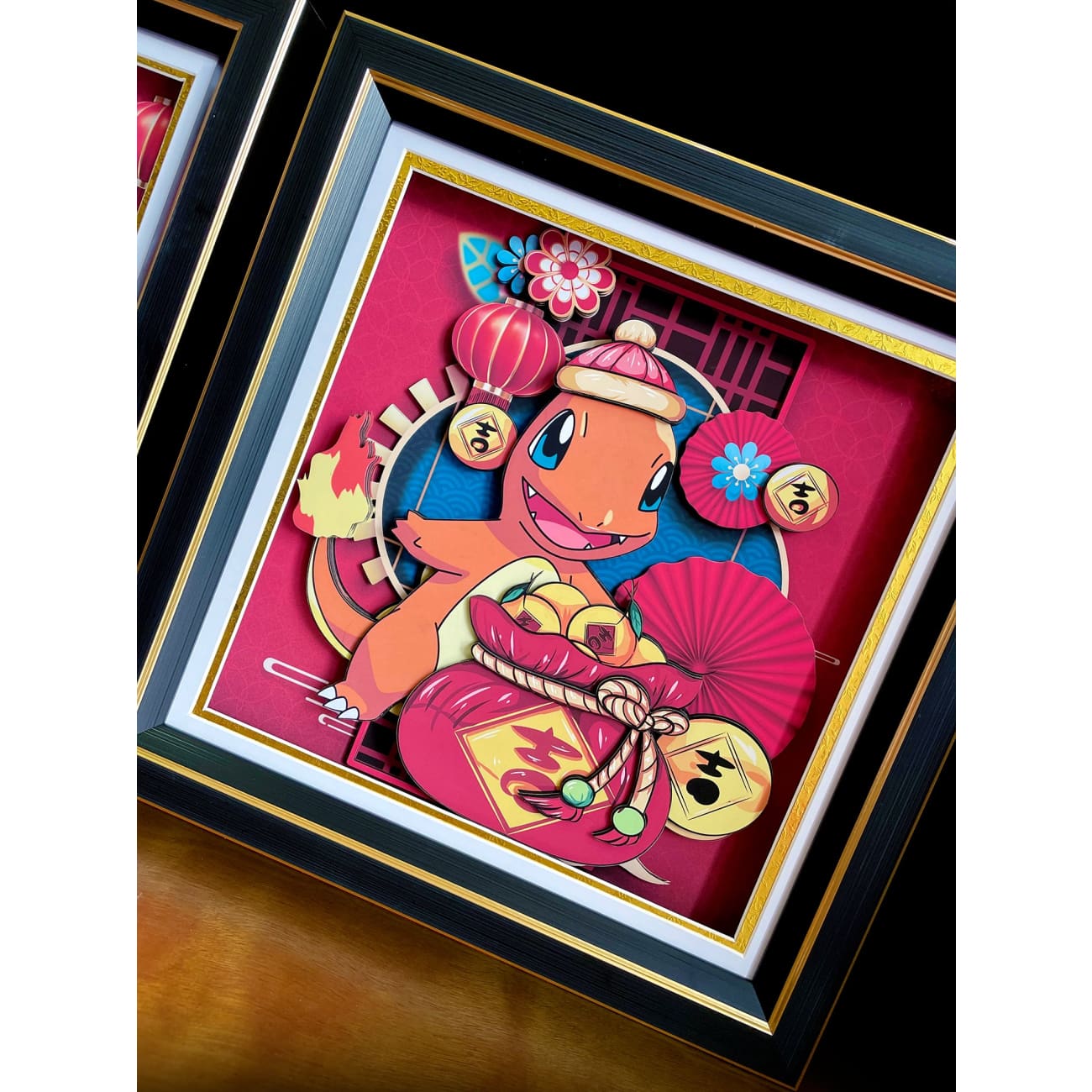 Mystical Art - Chinese New Year 2023 Pikachu / Charmander / Squirtle 3D Poster Frame [4 Variants]