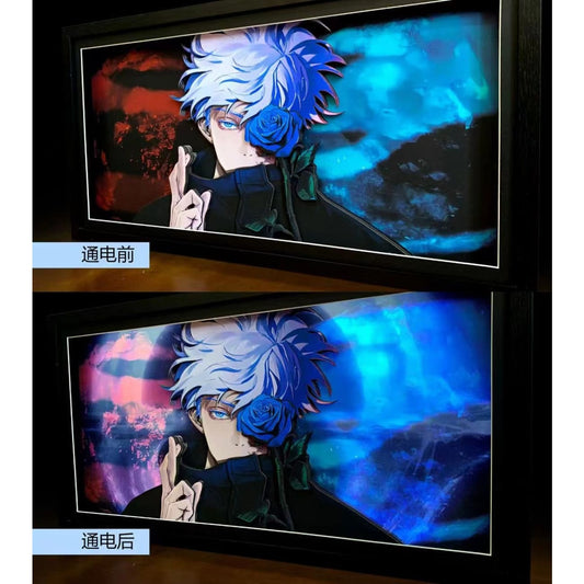 Mystical Art - Gojo Satoru Light Guide Transformation 3D Paper Art Frame