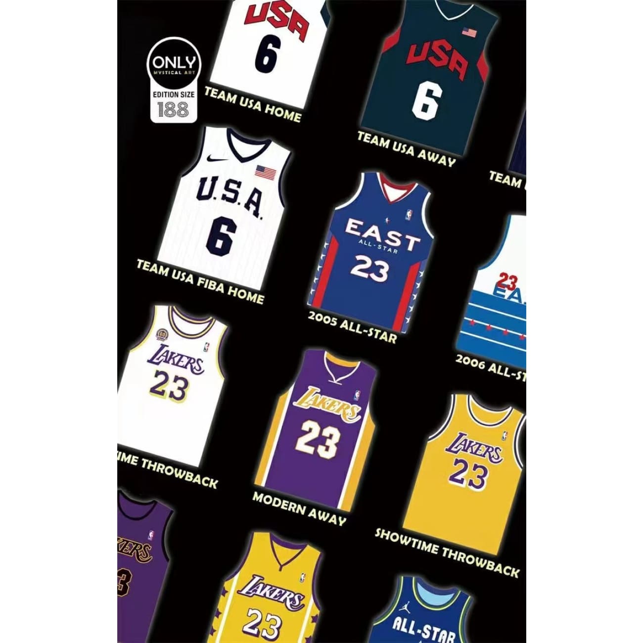 Mystical Art - LeBron James Championship Jersey Special Commemoration Poster Frame 