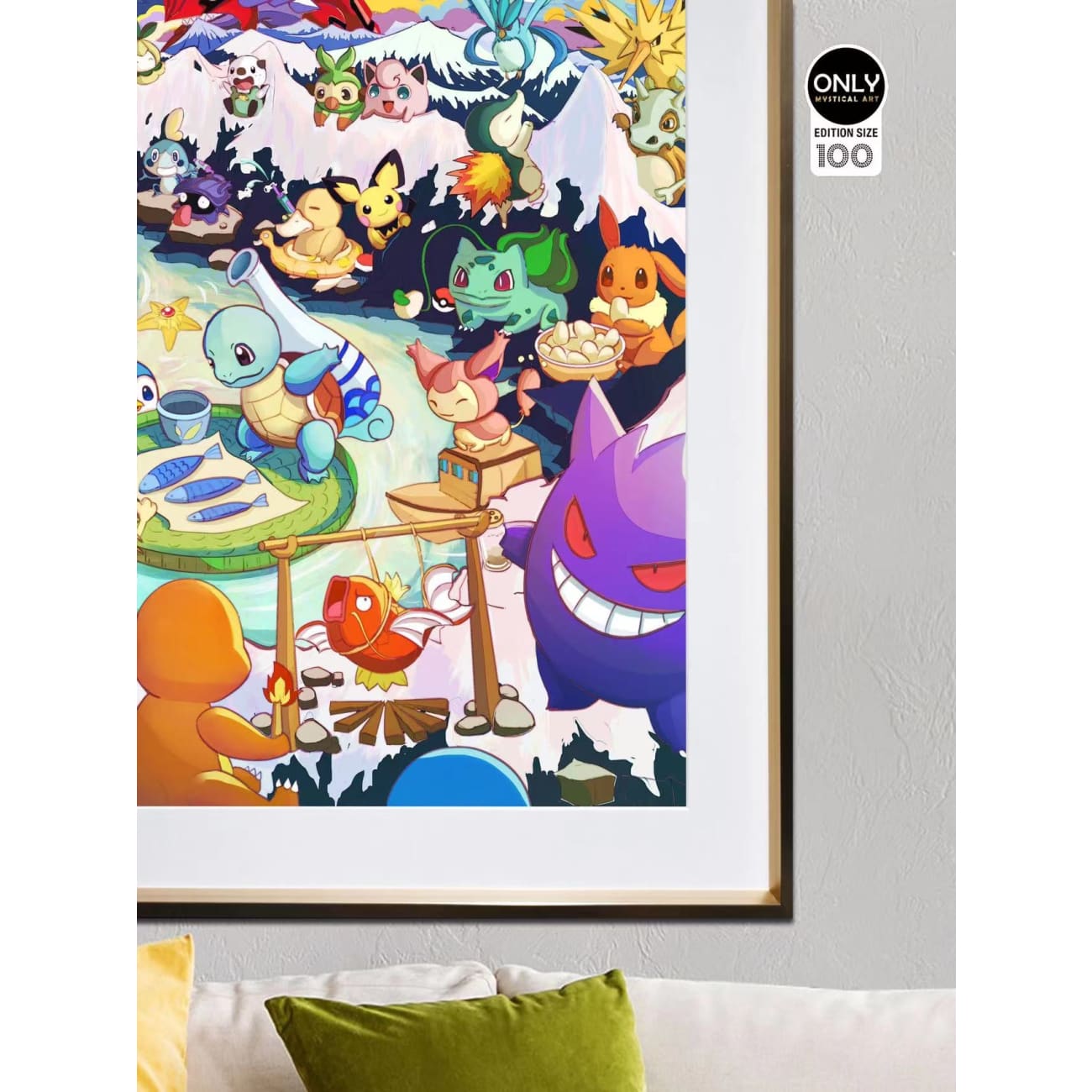 Mystical Art - Pokemon Hot Spring Poster Frame