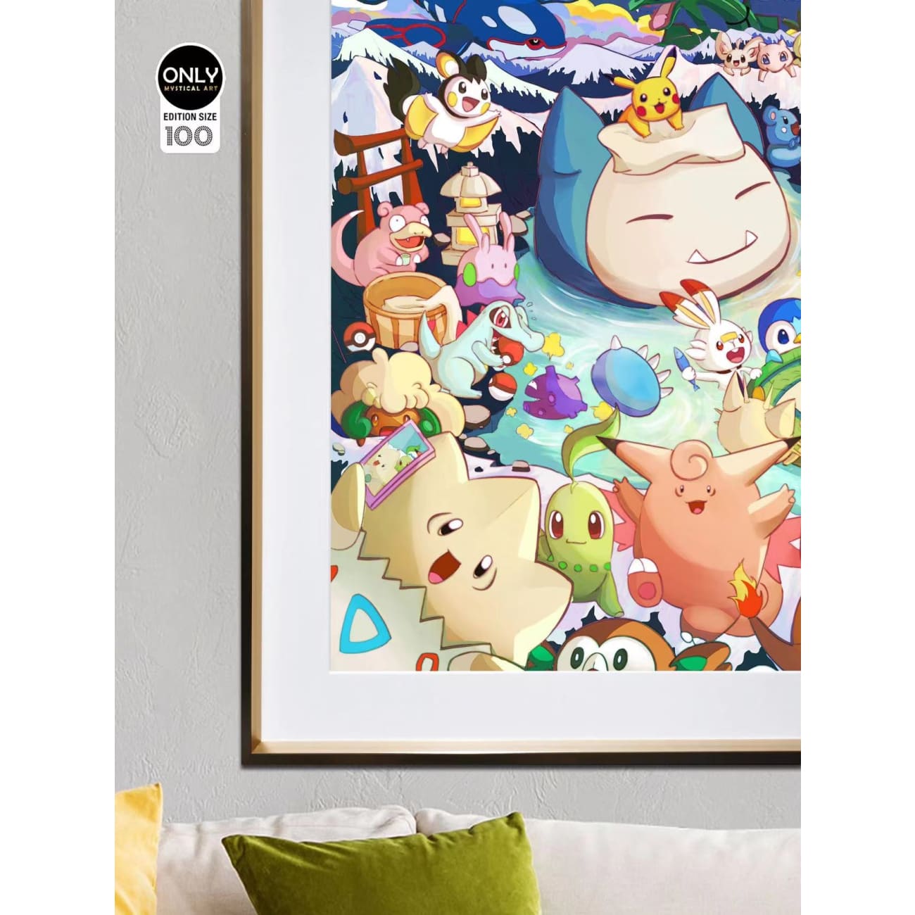 Mystical Art - Pokemon Hot Spring Poster Frame