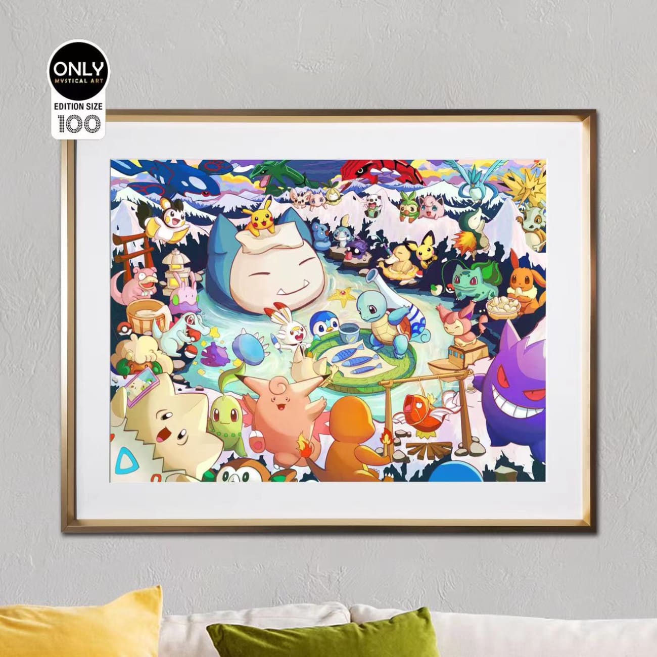 Mystical Art - Pokemon Hot Spring Poster Frame