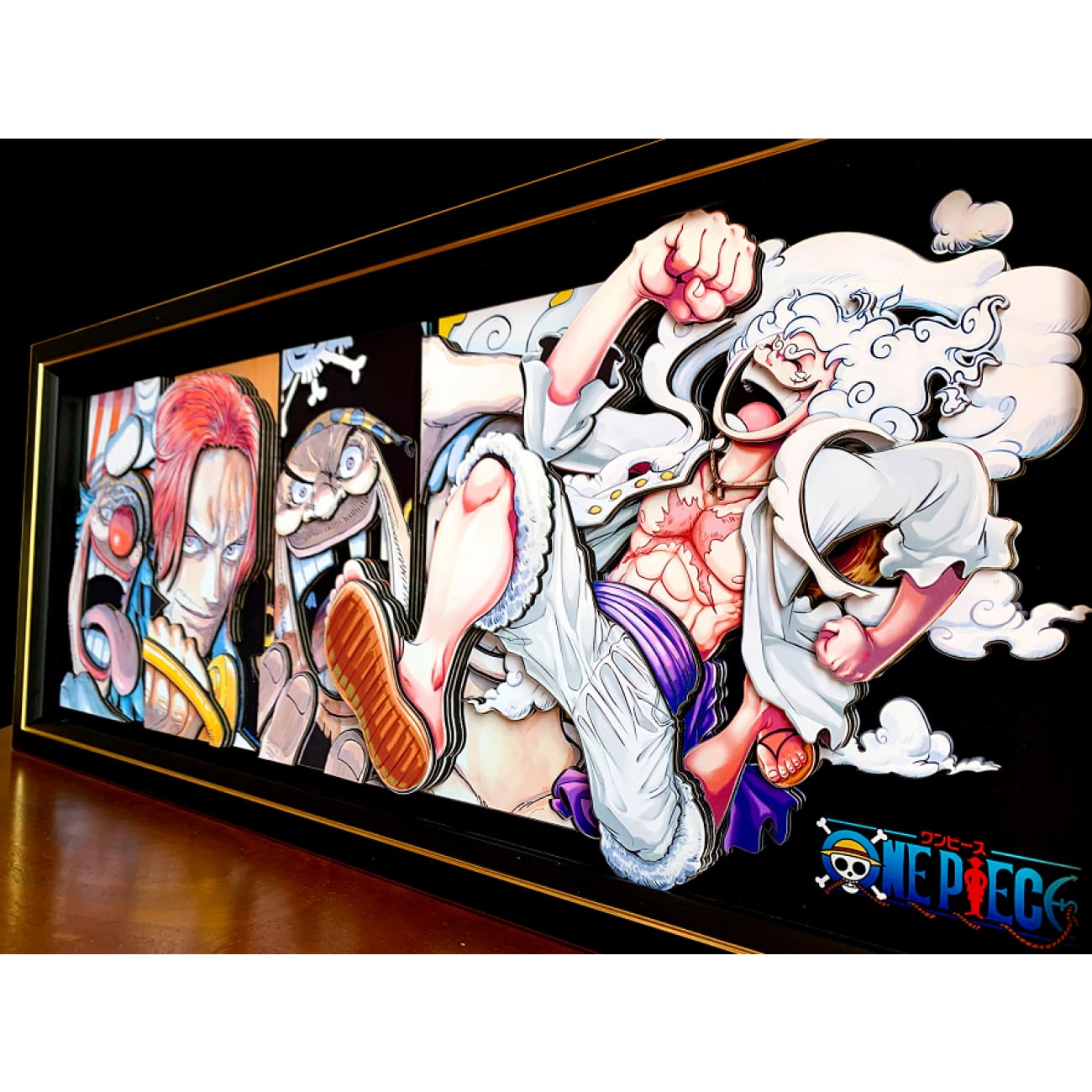 Mystical Art Studio - One Piece The Four Emperors 3D Poster Frame [86cm x 36cm]