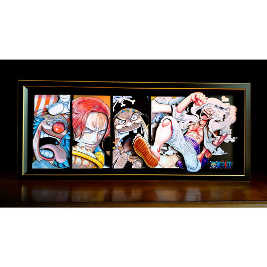 Mystical Art Studio - One Piece The Four Emperors 3D Poster Frame [86cm x 36cm]
