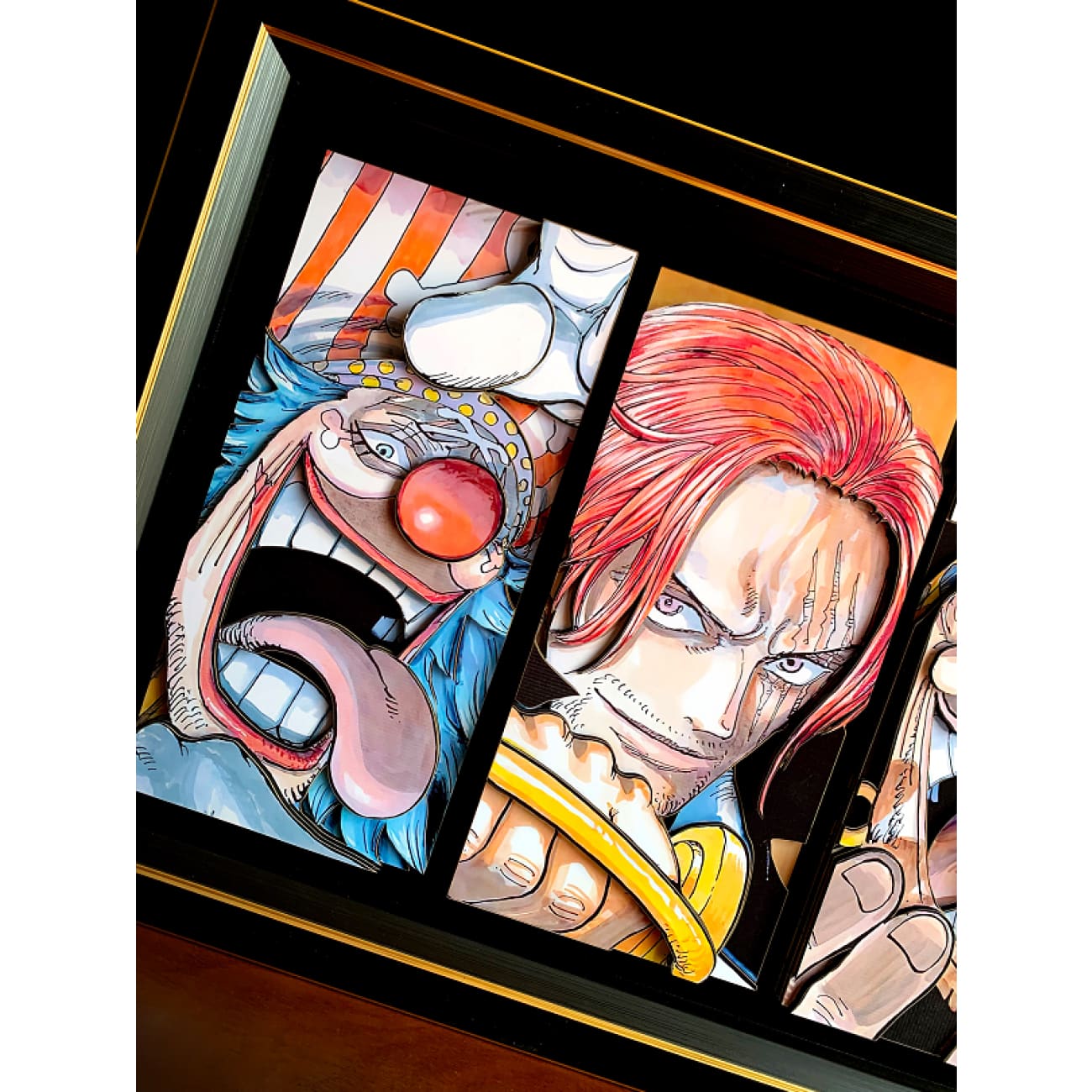 Mystical Art Studio - One Piece The Four Emperors 3D Poster Frame [86cm x 36cm]