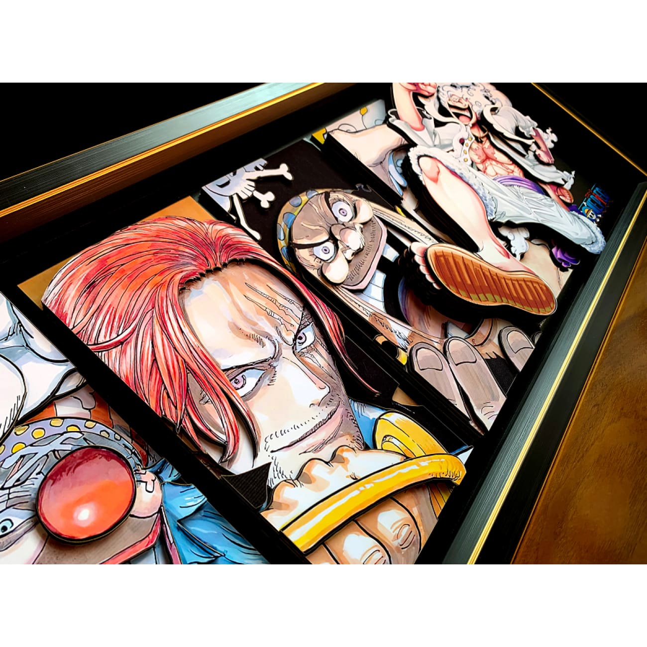 Mystical Art Studio - One Piece The Four Emperors 3D Poster Frame [86cm x 36cm]