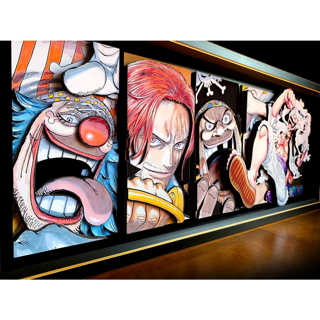 Mystical Art Studio - One Piece The Four Emperors 3D Poster Frame [86cm x 36cm]