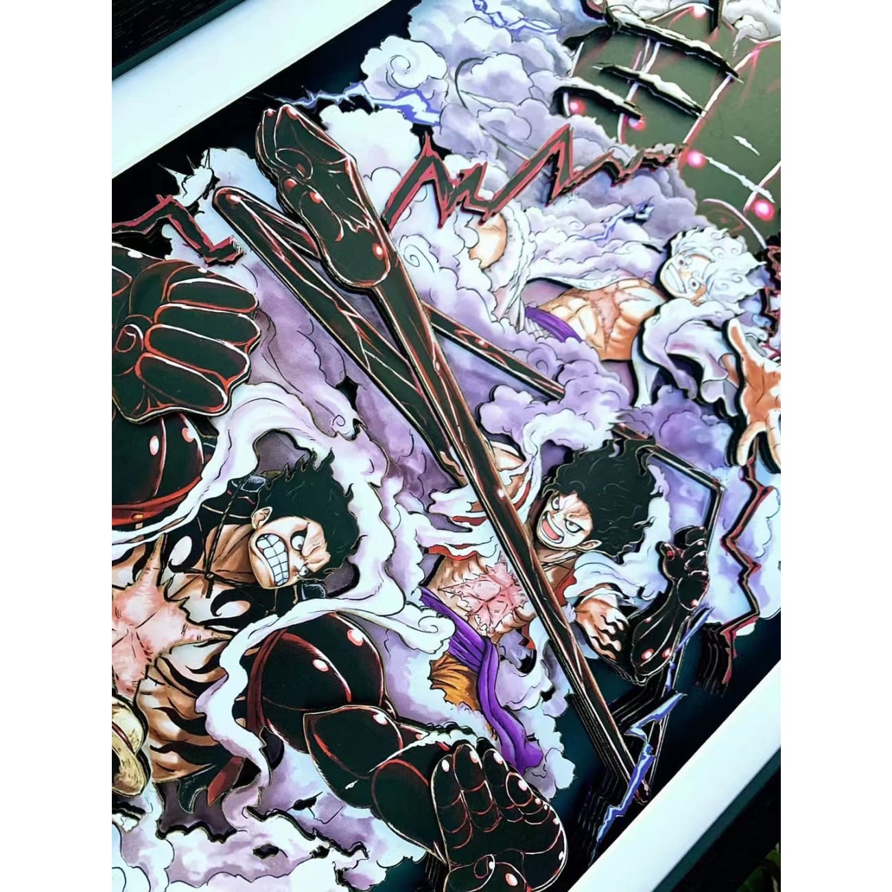 Mystical Art - Sun God Nika Luffy Gear 5 3D Poster Frame