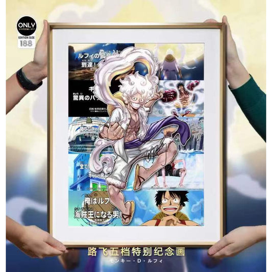Mystical Art - Sun God Nika Luffy Gear 5 Poster Frame