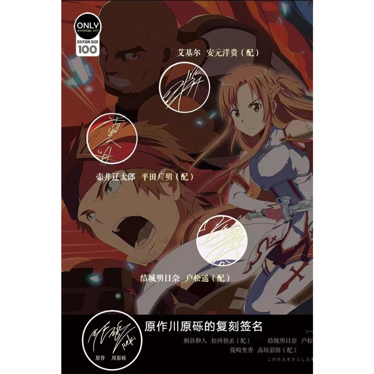 Mystical Art  - Sword Art Online Main Character Voice Actor's Signatures Poster Frame