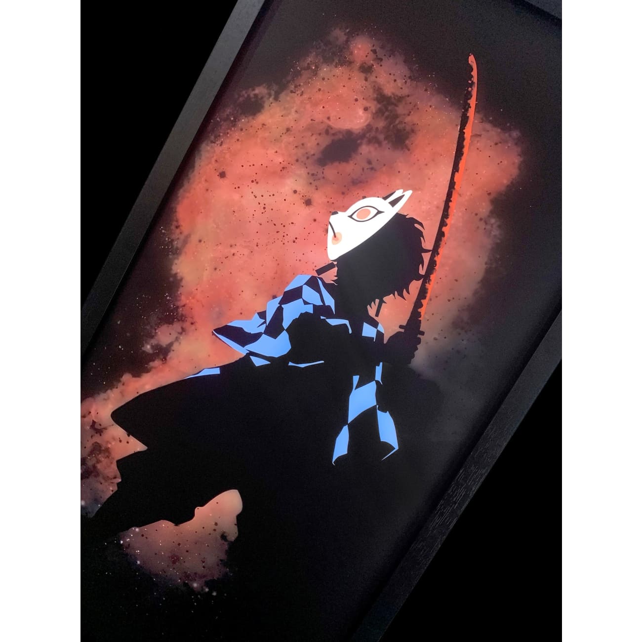 Mystical Art - Tanjiro Kamado Light Guide Transformation 3D Paper Art Frame