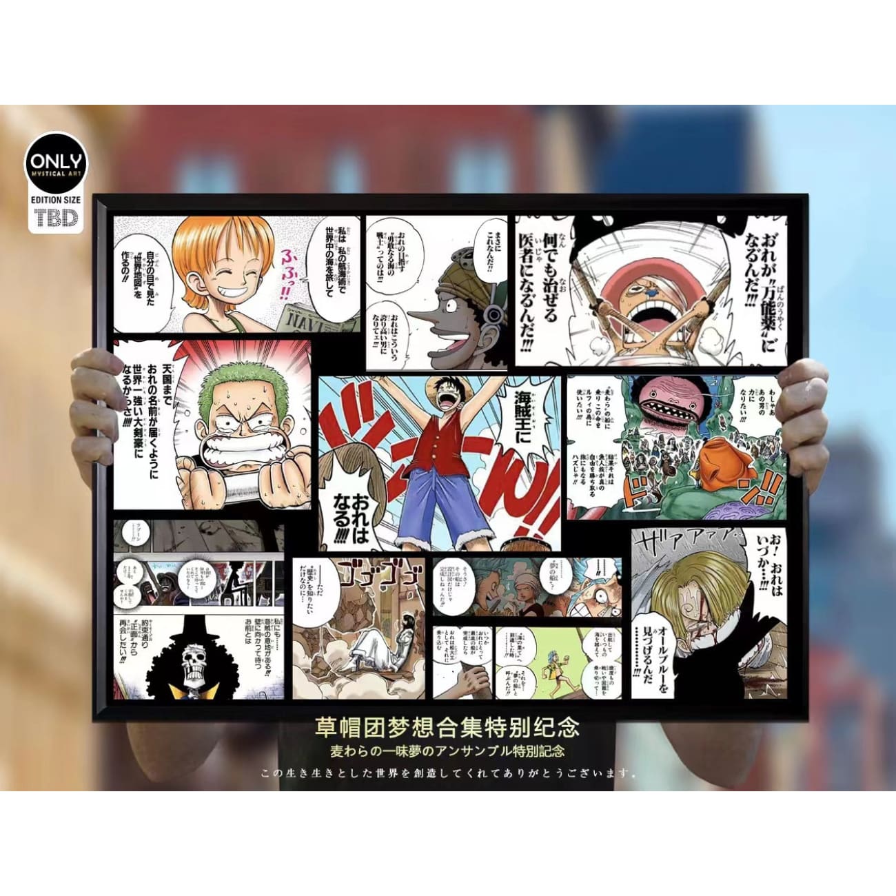 Mystical Art - The 10 Members Of The Straw Hat Pirates Dream Manga Special Commemorative Poster Frame
