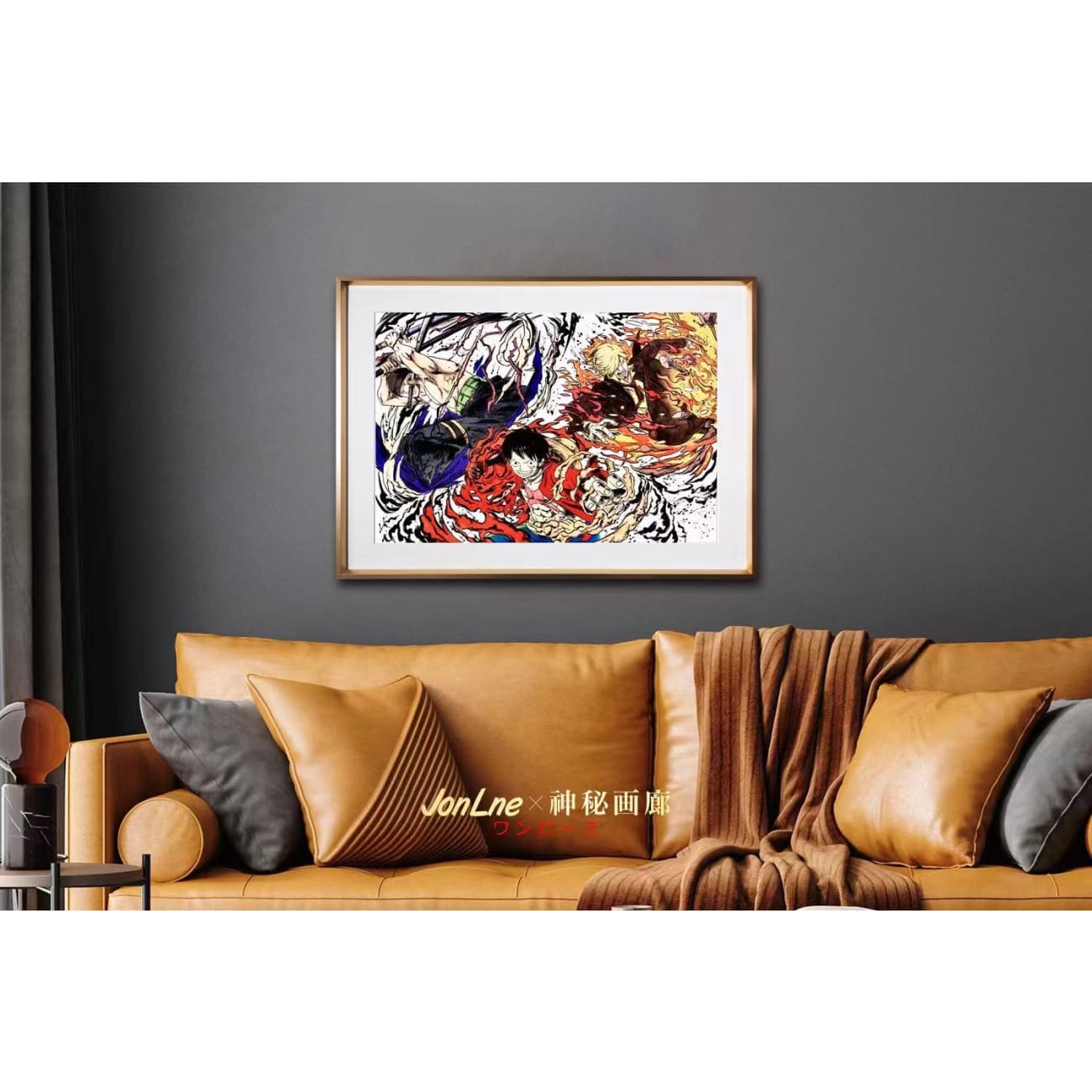 Mystical Art x Jonlne - Monkey D Luffy, Vinsmoke Sanji & Roronoa Zoro Inkjet Style Poster Frame [2 Variants]