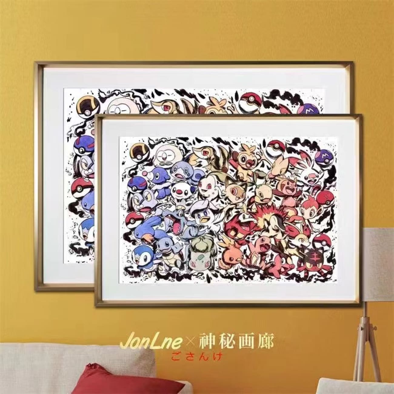 Mystical Art x Jonlne - Pokemon of Ninth Generation Inkjet Style Poster Frame [2 Variants]