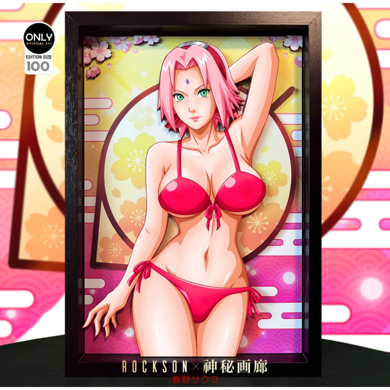 Mystical Art x Rockson - Haruno Sakura Swimsuit Ver. 3D Cast Off Poster Frame 