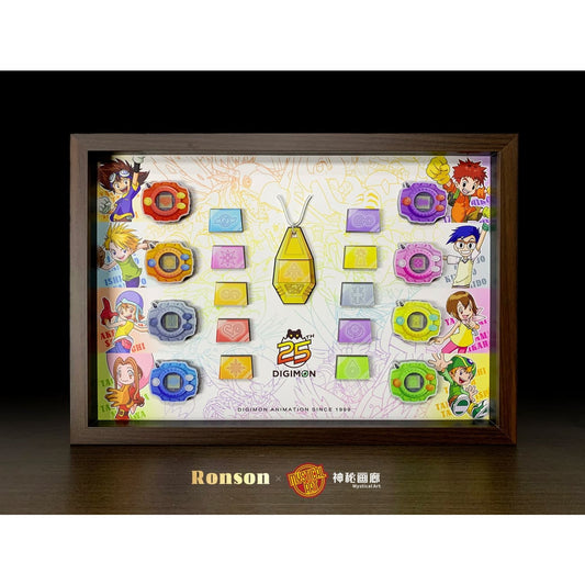 Mystical Art x Ronson - All Character’s Crests & Digivice 3D Acrylic Magnetic Poster Frame