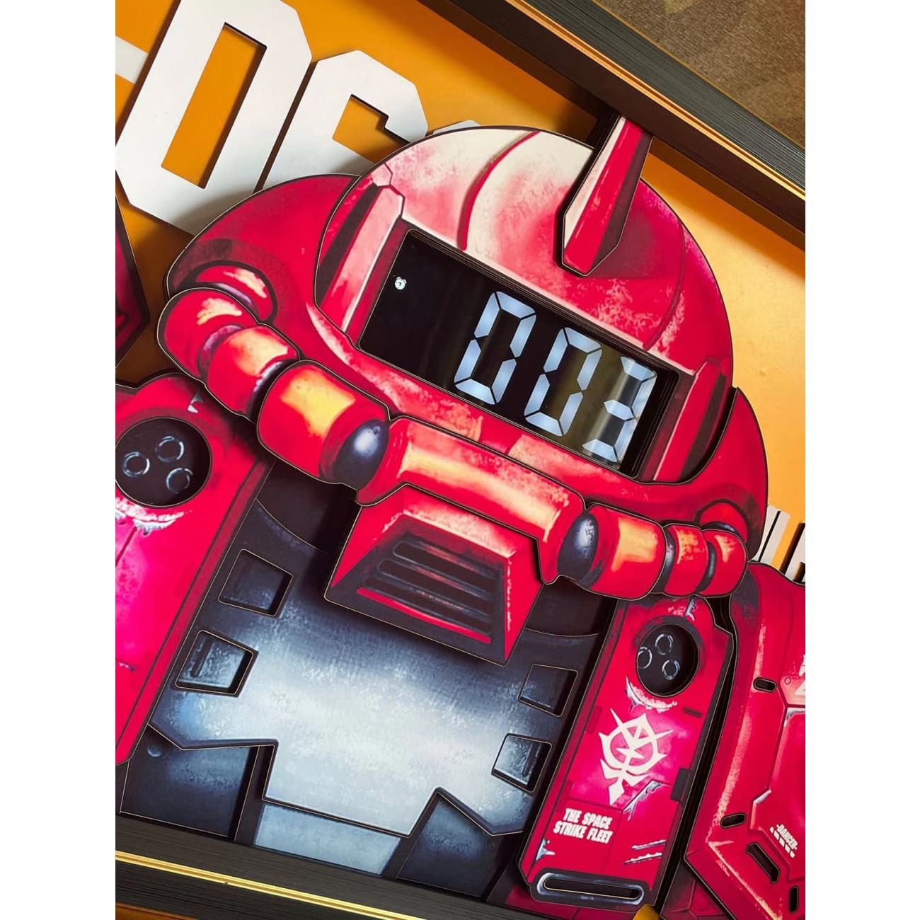 Mystical Art - Zaku MS 06 II Red Comet 3D Poster Frame with Clock Display Function