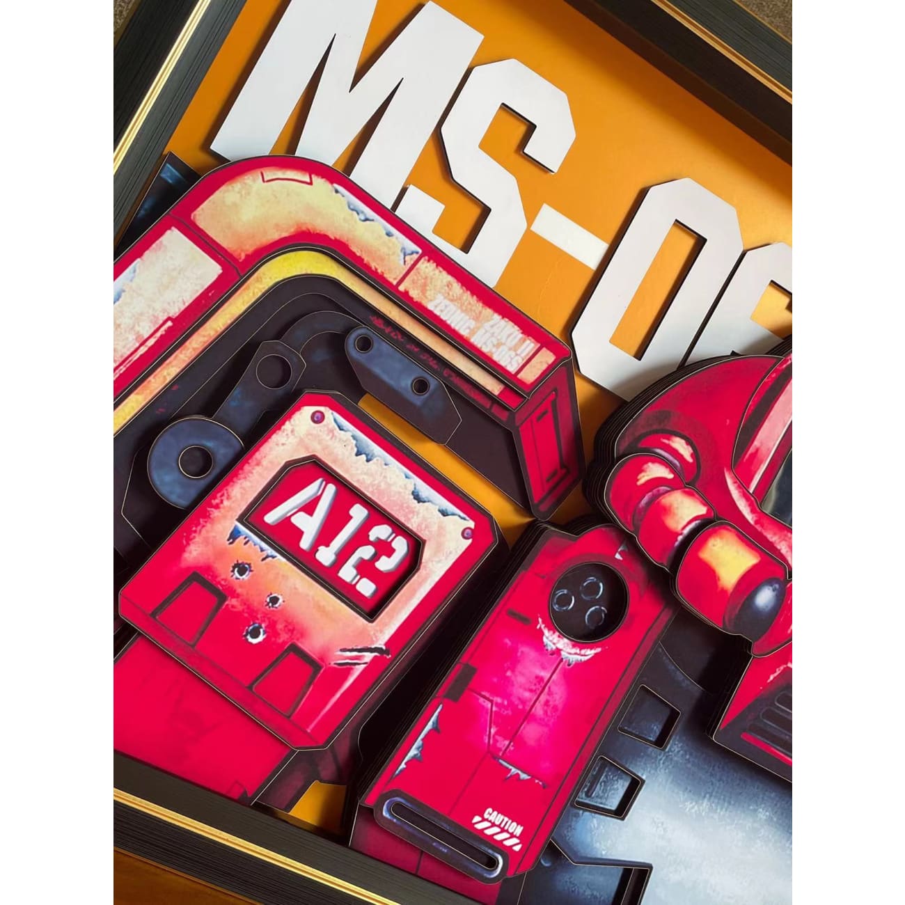 Mystical Art - Zaku MS 06 II Red Comet 3D Poster Frame with Clock Display Function