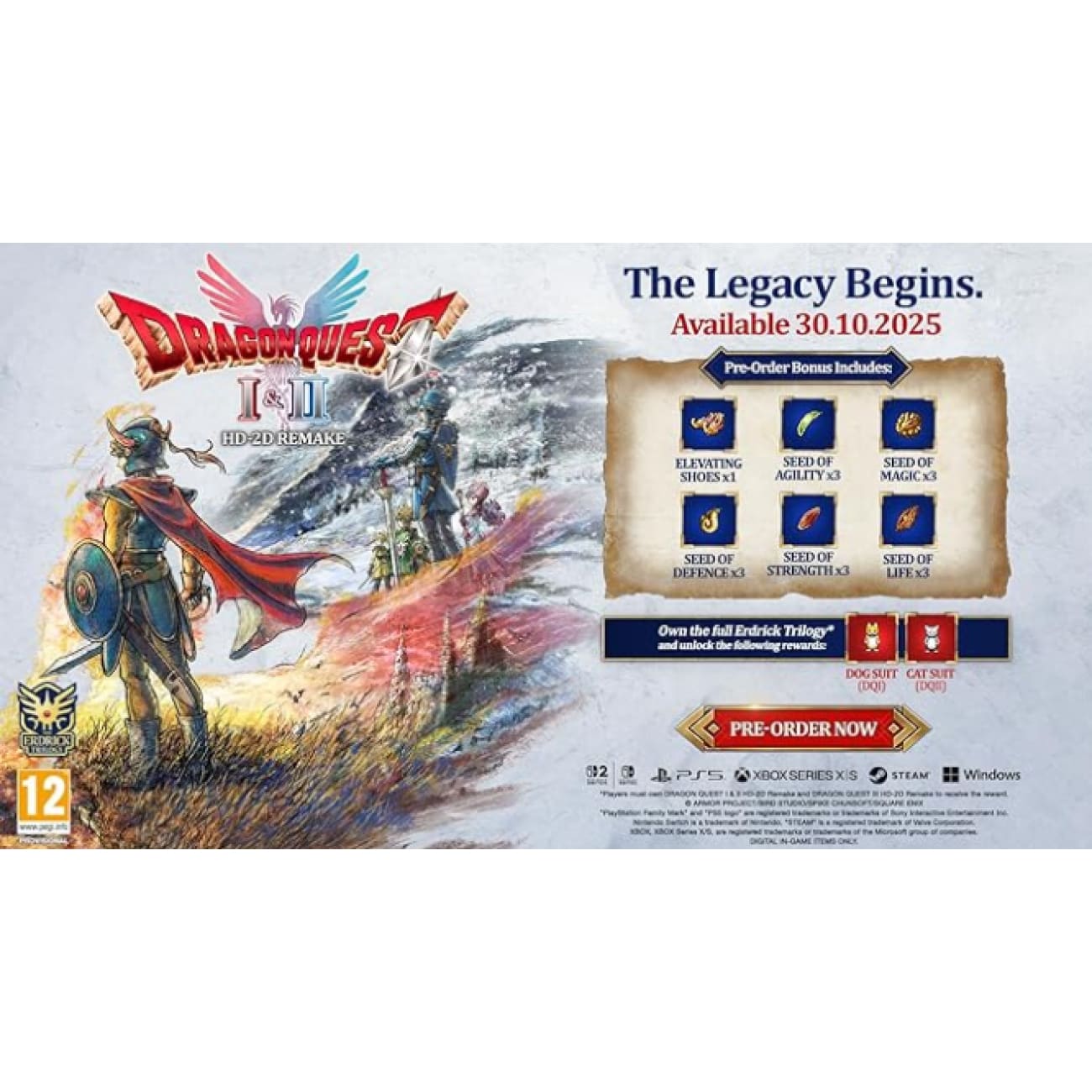 Nintendo Switch Game Title - Dragon Quest I &amp; II HD-2D Remake - Standard Edition