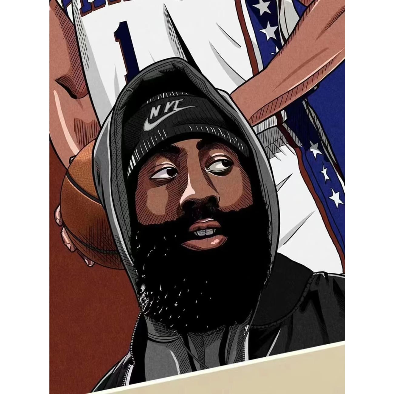 No. 23 LeBron James / No. 76 James Harden Poster Frame