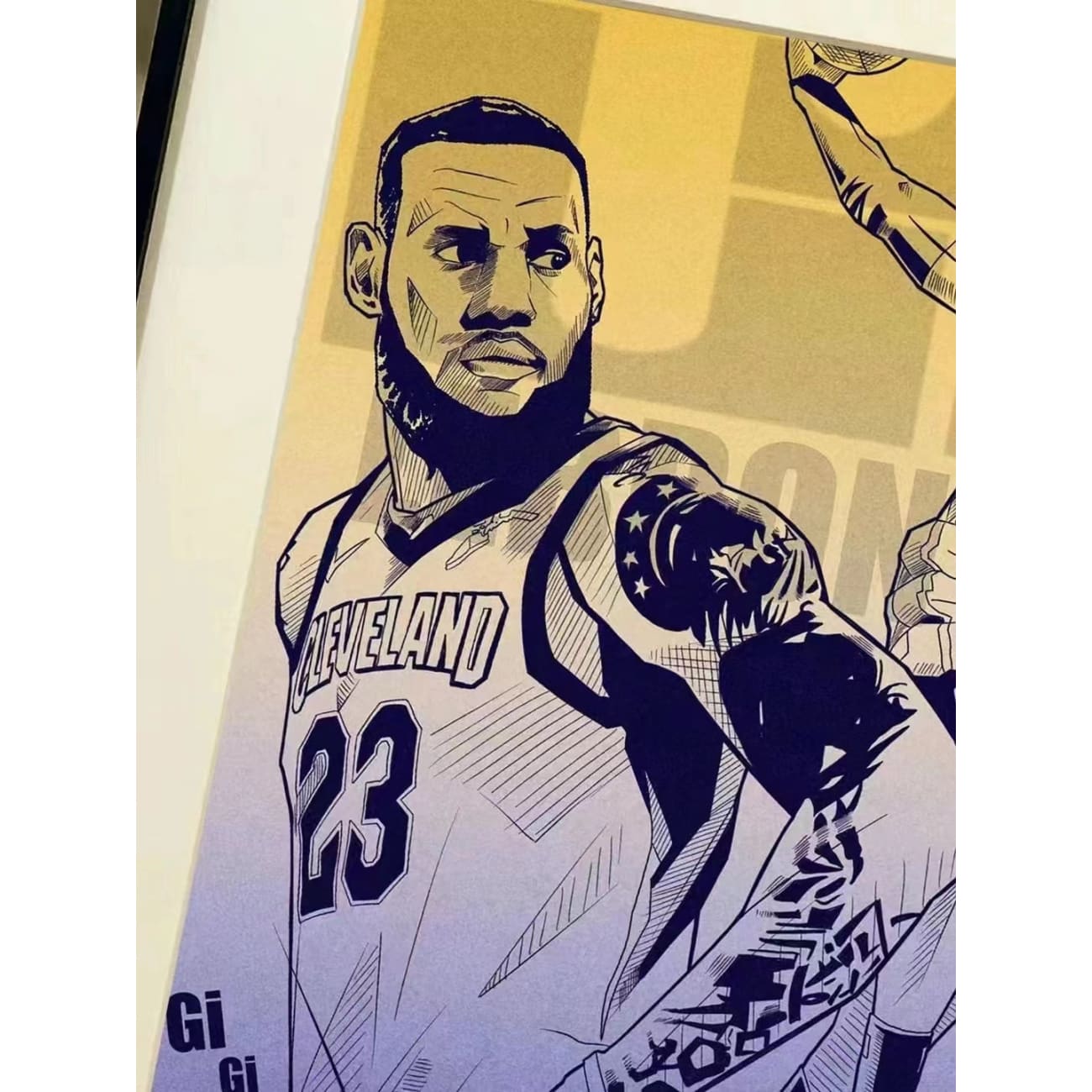 No. 23 LeBron James / No. 76 James Harden Poster Frame
