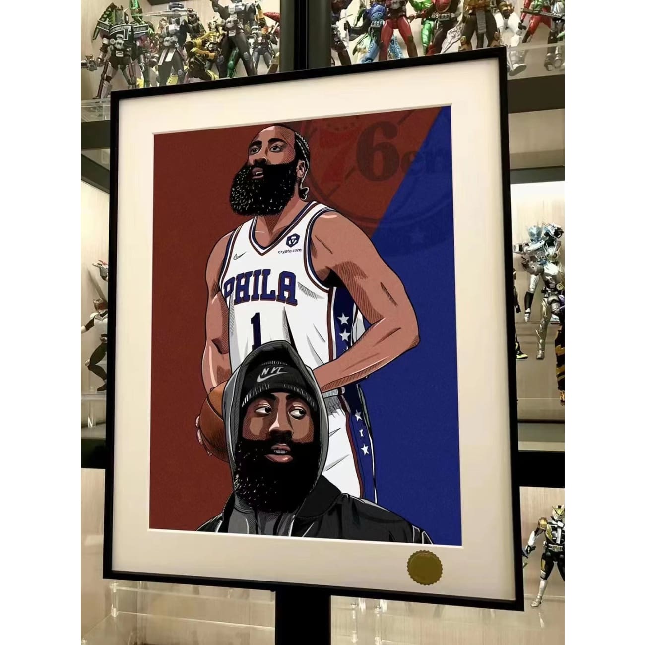 No. 23 LeBron James / No. 76 James Harden Poster Frame