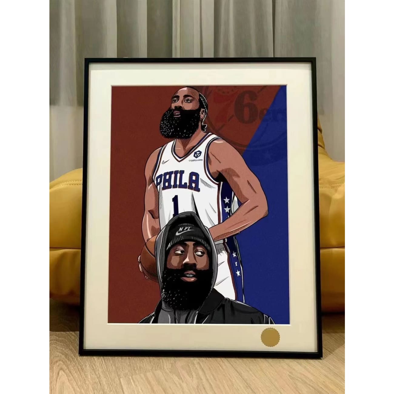 No. 23 LeBron James / No. 76 James Harden Poster Frame