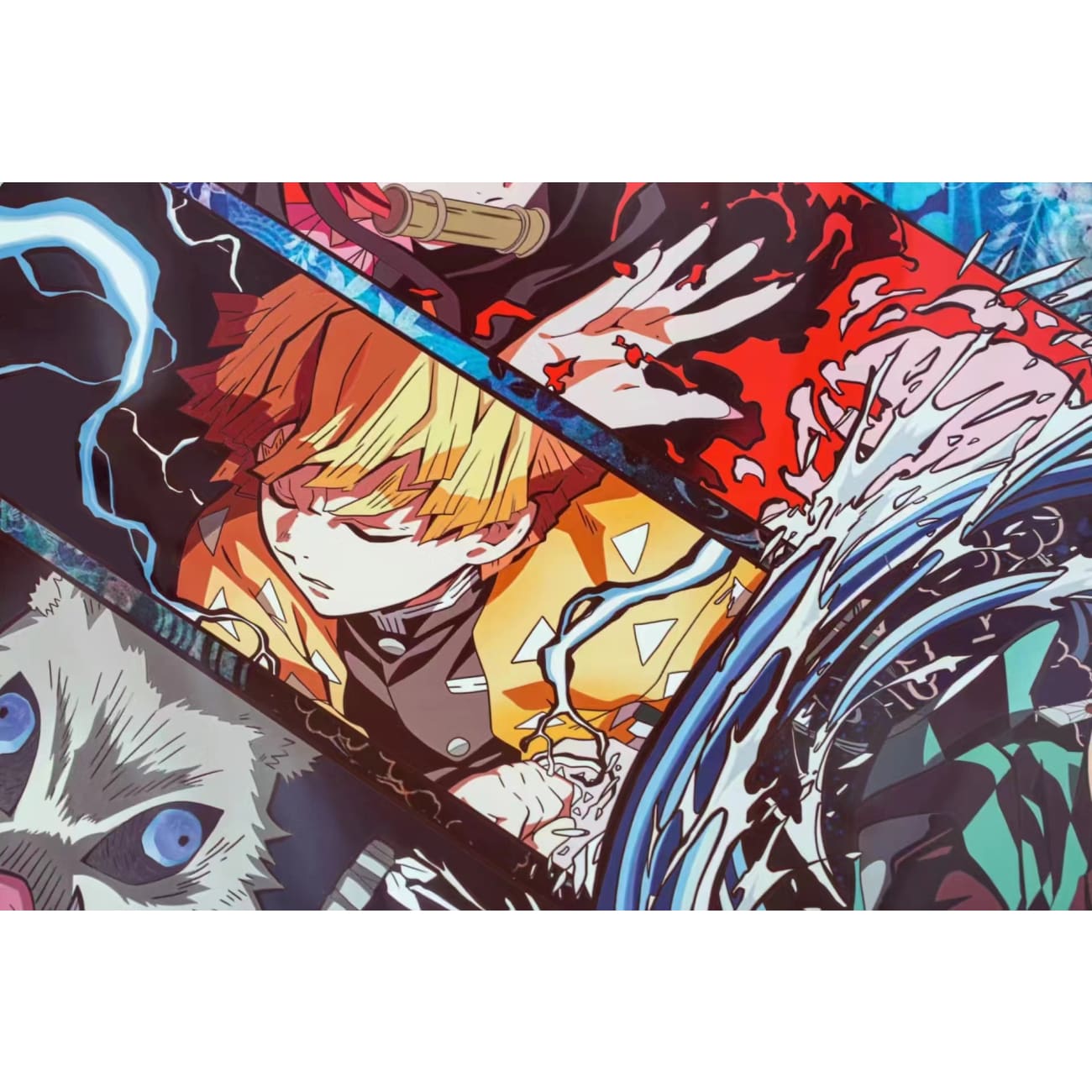 Odyssey - Tanjiro Kamado, Nezuko Kamado, Zenitsu Agatsuma & Inosuke Hashibira Poster Frame 