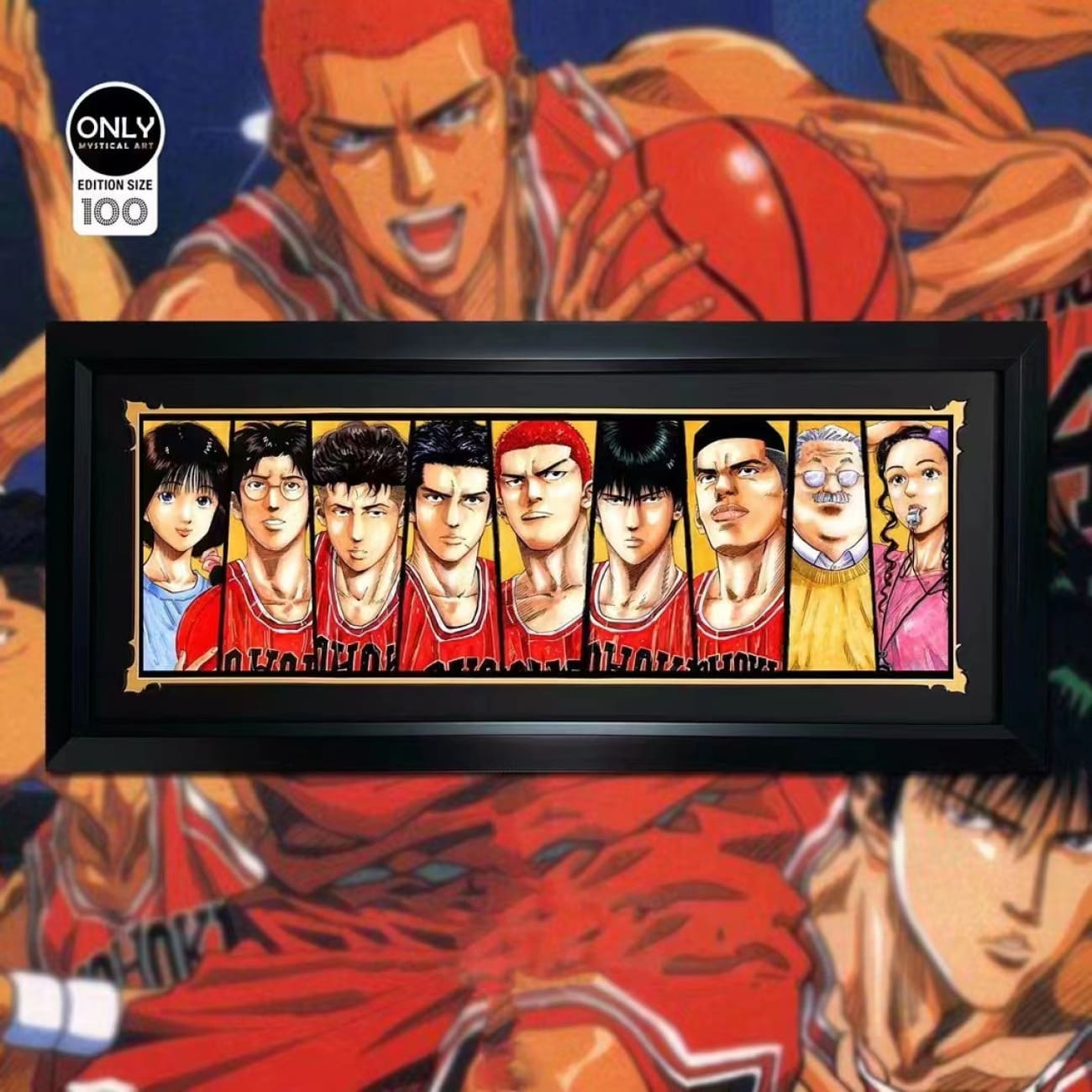 Only Mystical Art - Slam Dunk 9 characters potrait Poster Frame