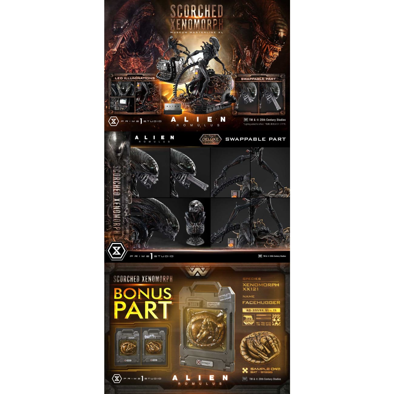 Prime 1 Studio - Scorched Xenomorph MMXLAL-02 / MMXLAL-02DX / MMXLAL-02DXS [Licensed]  [3 Variants]