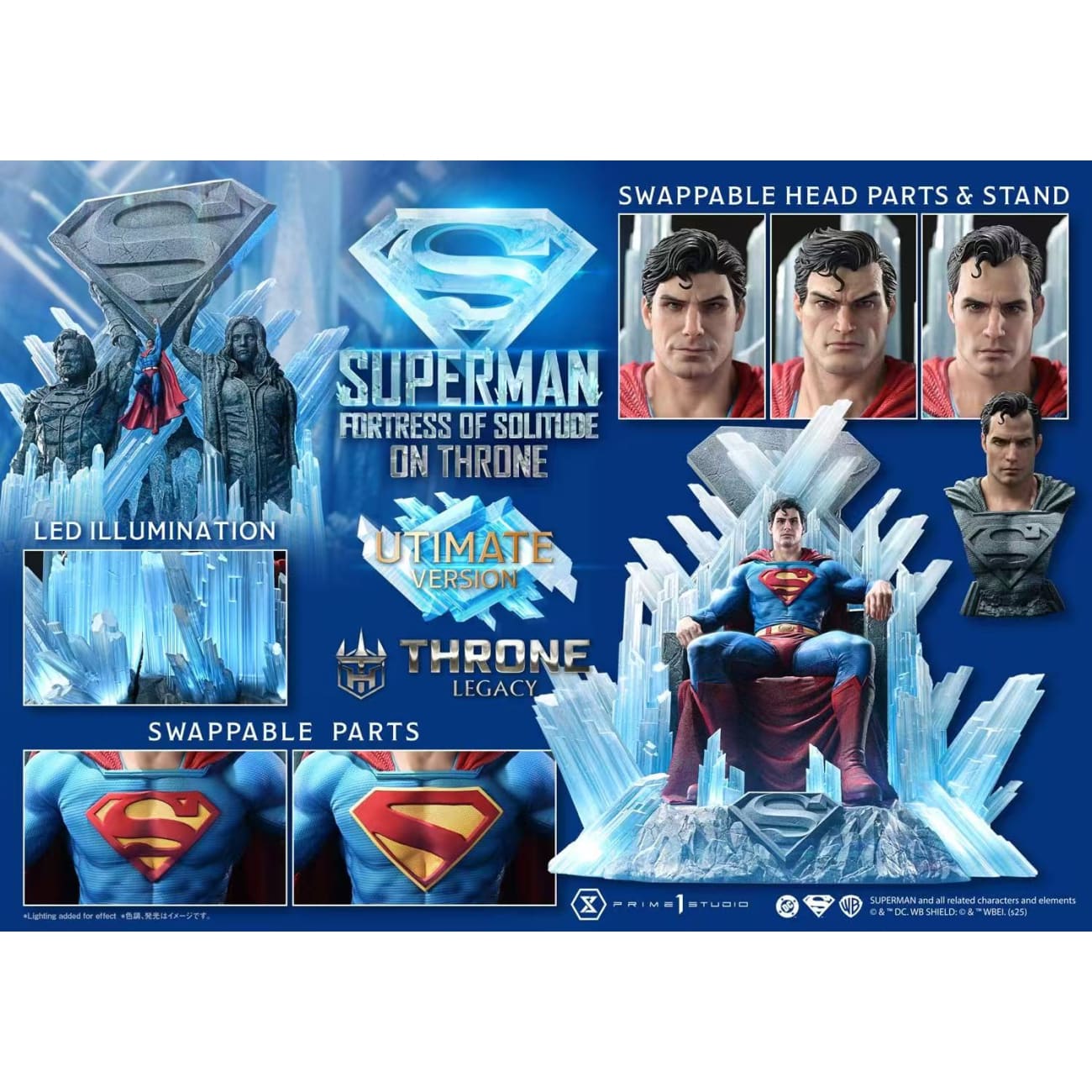 Prime 1 Studio - Superman Fortress of Solitude on Throne TLCDC-08 / TLCDC-08UT / TLCDC-08UTS [3 Variants]