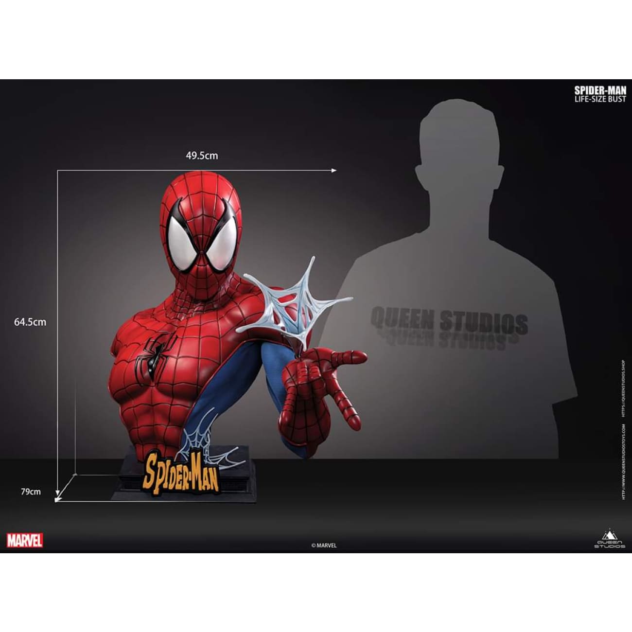 Queen Studio - Spiderman Bust [Blue Red/ Black Red/ Pure Black][1/1 scale]