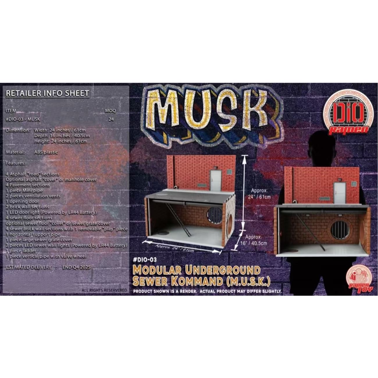 Ramen Toy -  Sewer Scene 2 Models DIO-03 MUSK / DIO-04 SUPER MUSK [2 Variants]