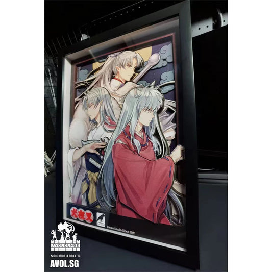 Raven Studio - Inuyasha; sesshomaru; and their father poster Frame