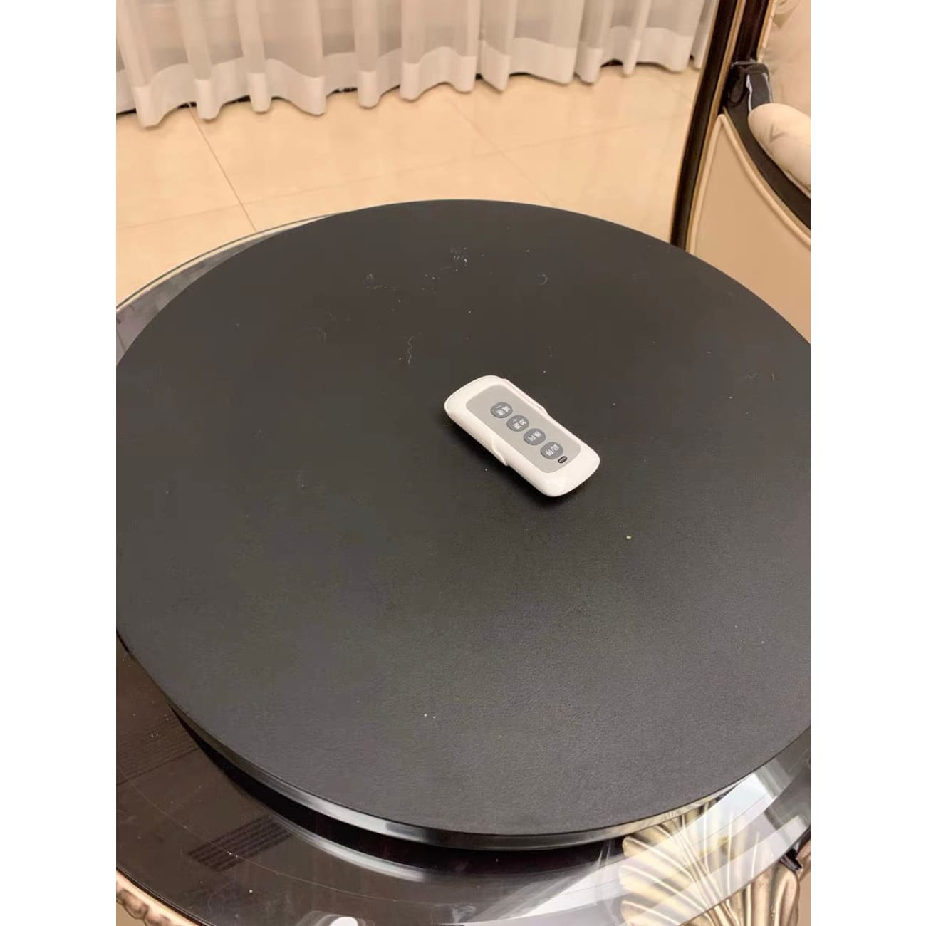 Rechargeable Matt Black Lazy Susan 350° Clockwise