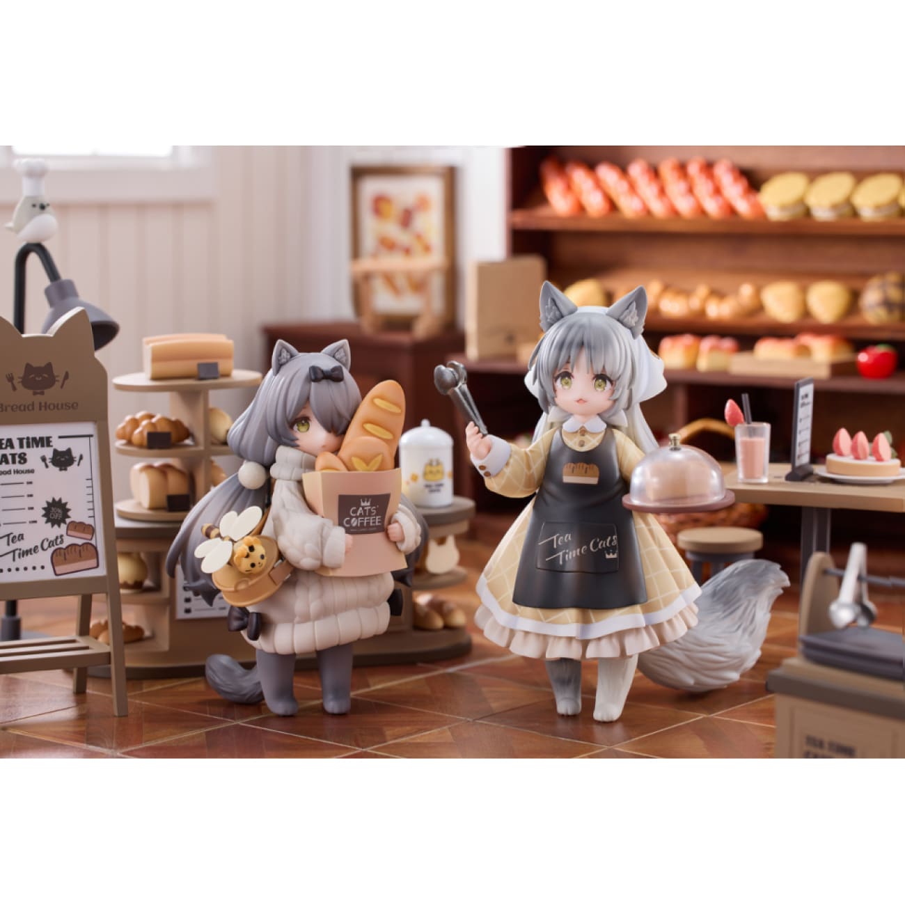 Ribose Studio - Meowtown Bread Shop Clerk Dragon Li / Customer British Shorthair