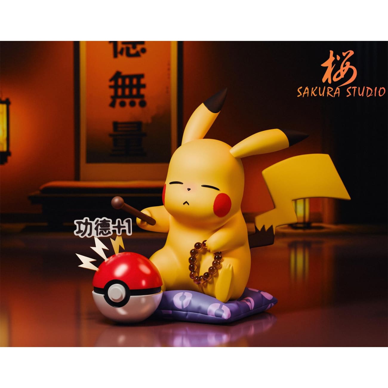 SAKURA Studio - Pikachu Tapping the Mokugyo