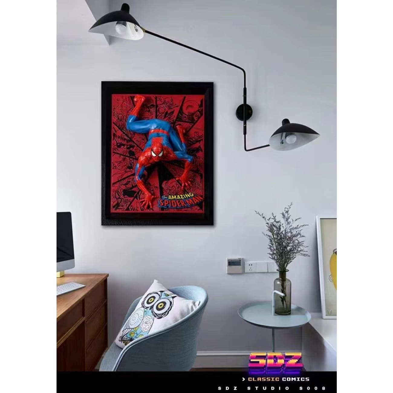 SDZ - Pop out Spider-man on wall frame