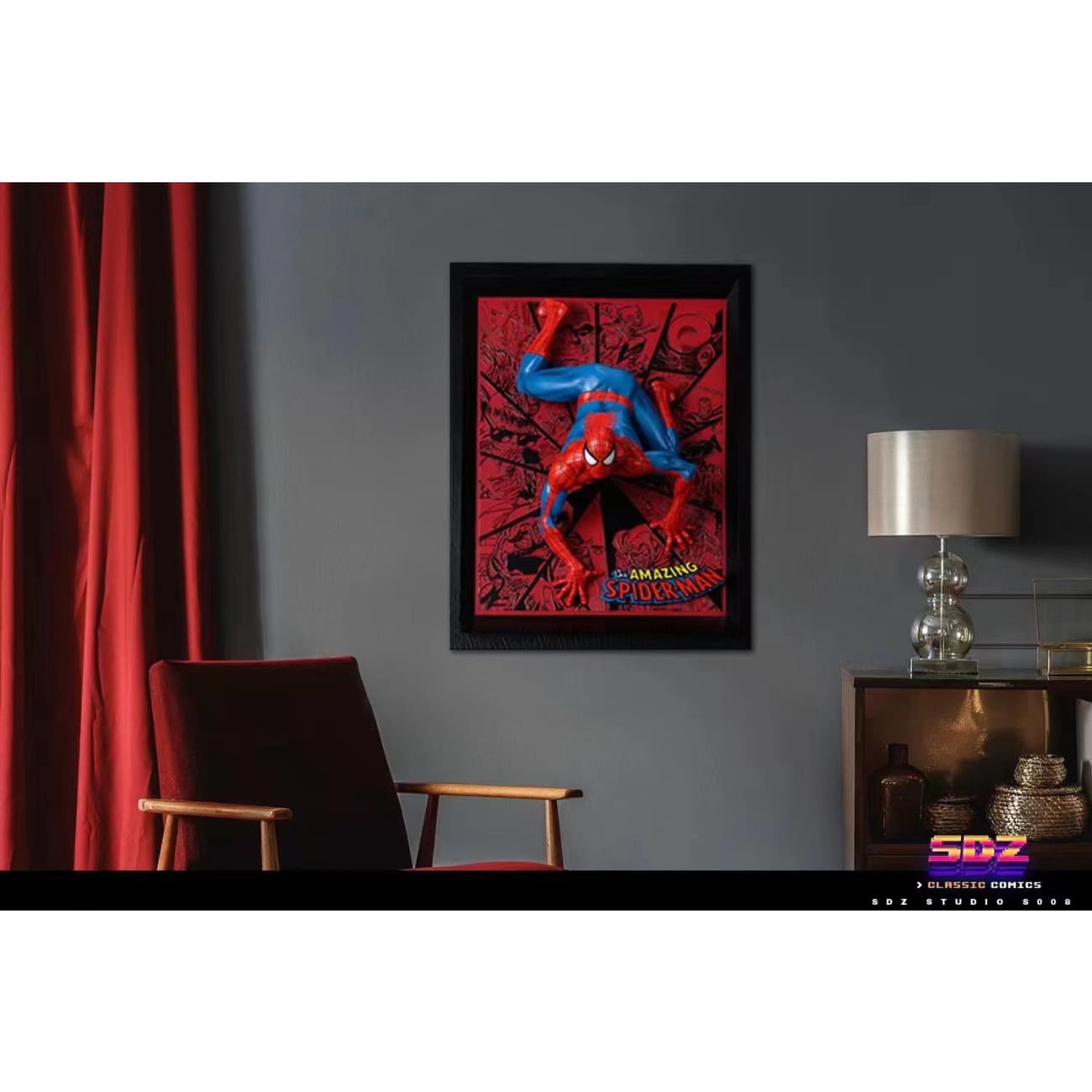 SDZ - Pop out Spider-man on wall frame