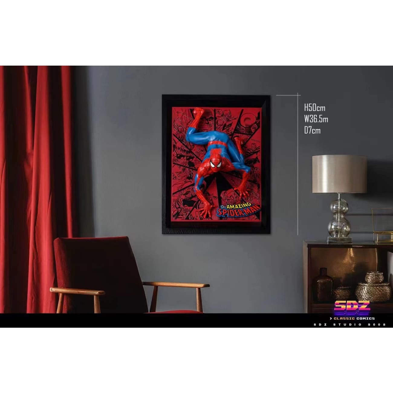 SDZ - Pop out Spider-man on wall frame