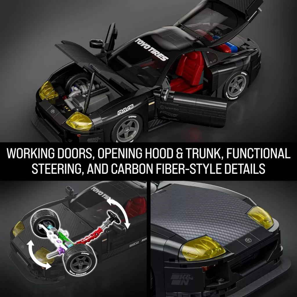 Hot Wheels x Mattel Brick Shop - ’94 Toyota Supra MKIV – 1:16 Scale Building Set