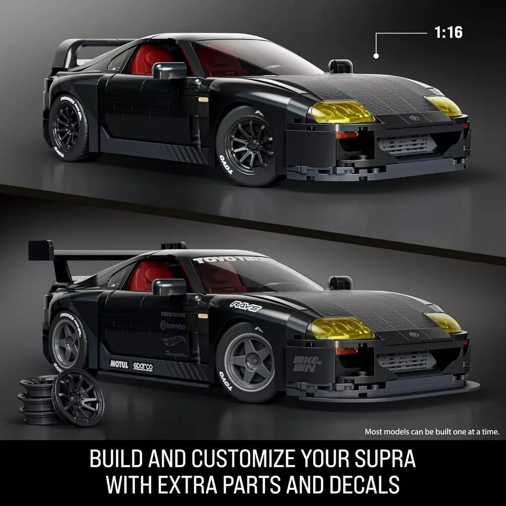Hot Wheels x Mattel Brick Shop - ’94 Toyota Supra MKIV – 1:16 Scale Building Set